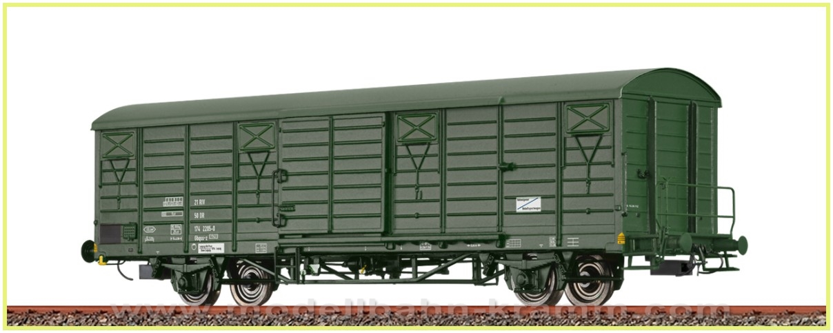 Brawa 49914, EAN 4012278499147: H0 DC Gedeckter Güterwagen Gbqss-z (1742) Postwagen der DR