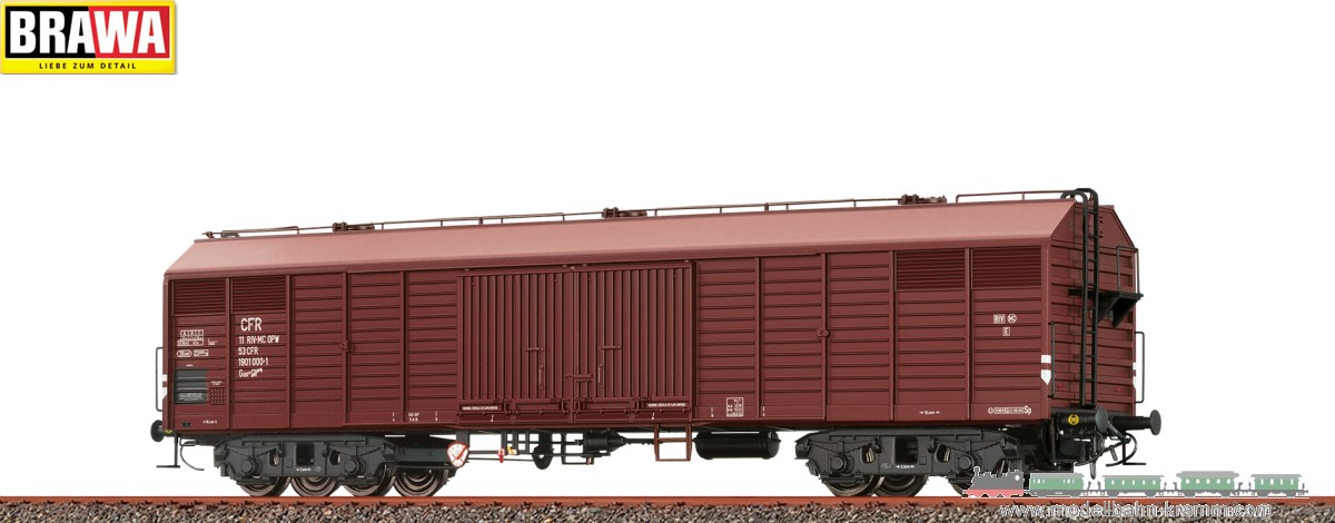 Brawa 50409, EAN 4012278504094: H0 Gedeckter Güterwagen Gas CFR, Epoche IV
