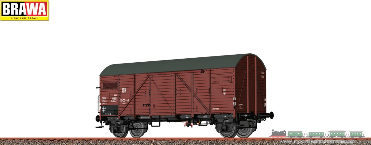 Brawa 50724, EAN 4012278507248: H0 Gedeckter Güterwagen Gms DR, Epoche III