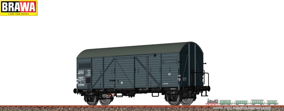 Brawa 50730, EAN 4012278507309: H0 Gedeckter Güterwagen K EUROP SNCF, Epoche III