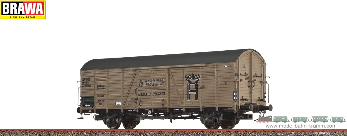 Brawa 50966AC, EAN 2000075616227: H0 AC Gedeckter Güterwagen Gltr Horch DRG