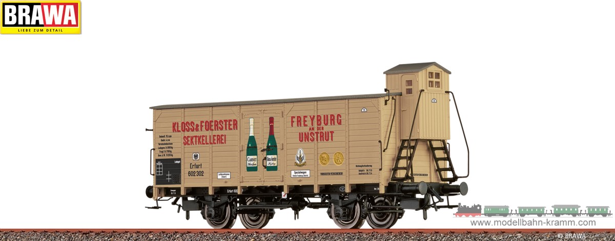 Brawa 50969AC, EAN 2000075616319: H0 Gedeckter Güterwagen G10 Kloss & Foerster K.P.E.V.
