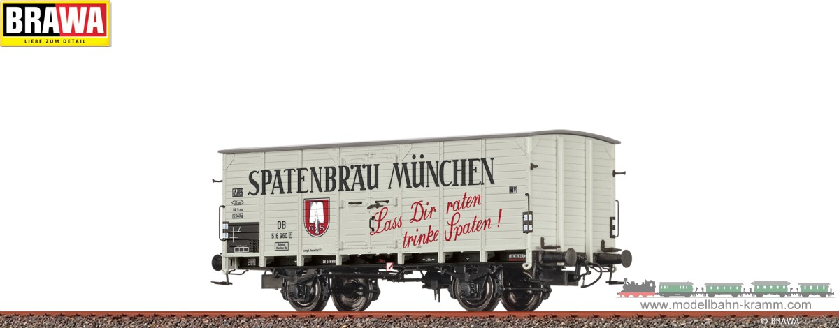 Brawa 50987AC, EAN 2000075616265: H0 Covered Freight Car G10 Spatenbräu München DB