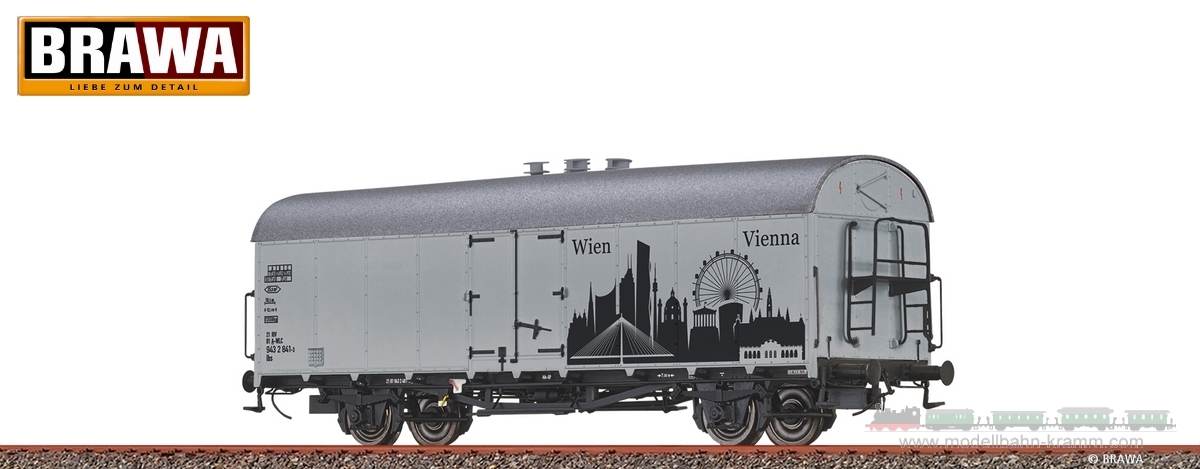 Brawa 50989, EAN 4012278509891: H0 Gedeckter Güterwagen Ibs Skyline Wien