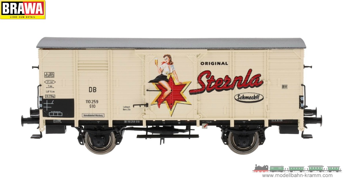 Brawa 50996, EAN 4012278509969: H0 DC Gedeckter Güterwagen Bierwagen Sternla DB