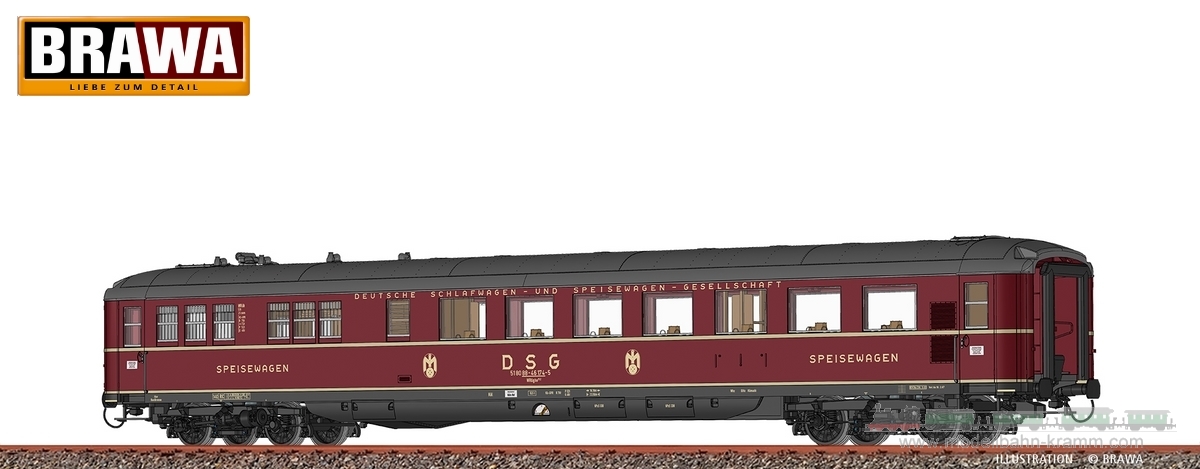Brawa 51100, EAN 4012278511009: H0 AC Speisewagen WRüghe152 DSG