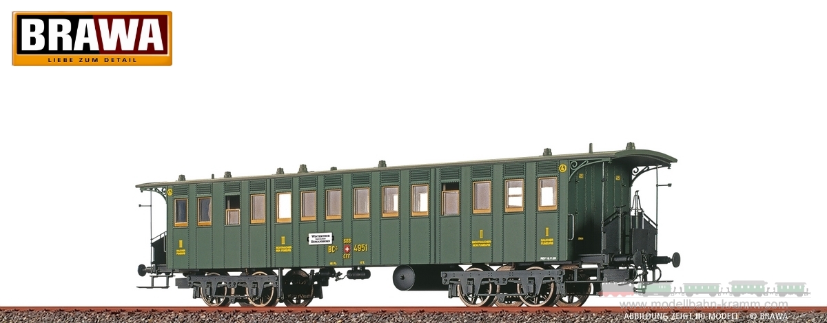 Brawa 65086, EAN 4012278650869: N Personenwagen BC4 SBB II