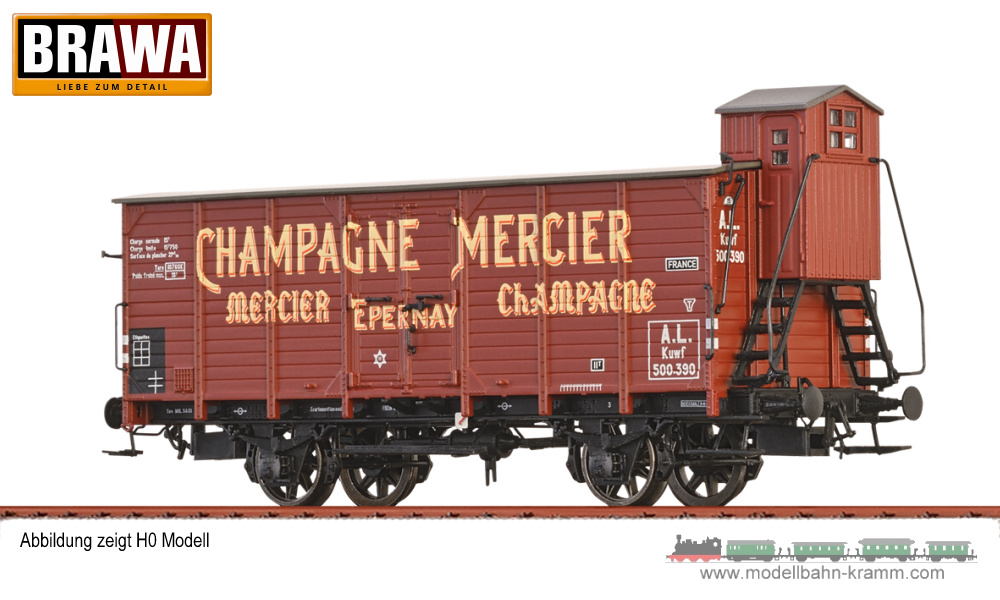 Brawa 67499, EAN 4012278674995: N Gedeckter Güterwagen Champagne Mercier AL