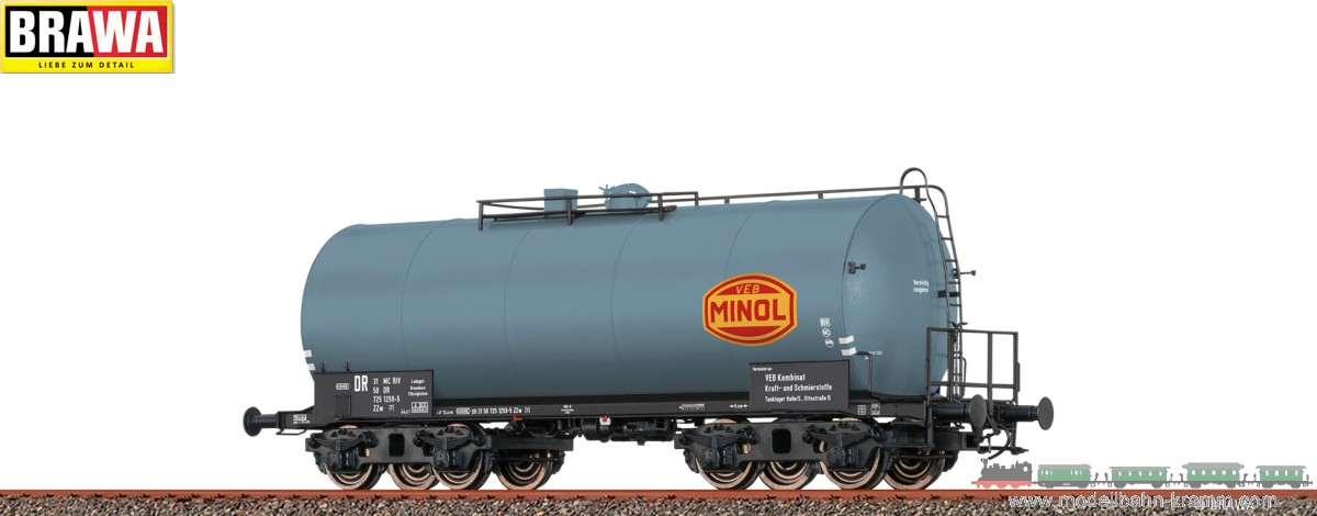 Brawa 67726, EAN 4012278677262: N Tank Car ZZw DR, Epoch IV, Minol