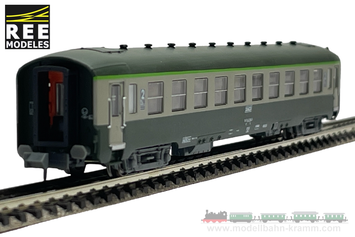 REE Modeles NW060, EAN 2000008744003: N 2er Set Personenwagen grün/grau SNCF