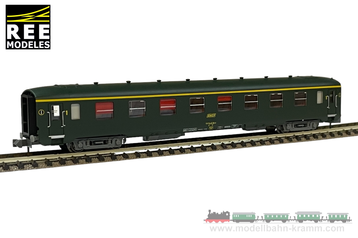 REE Modeles NW072, EAN 2000008744065: N Personenwagen grün SNCF