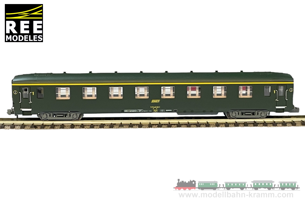 REE Modeles NW072, EAN 2000008744065: N Personenwagen grün SNCF