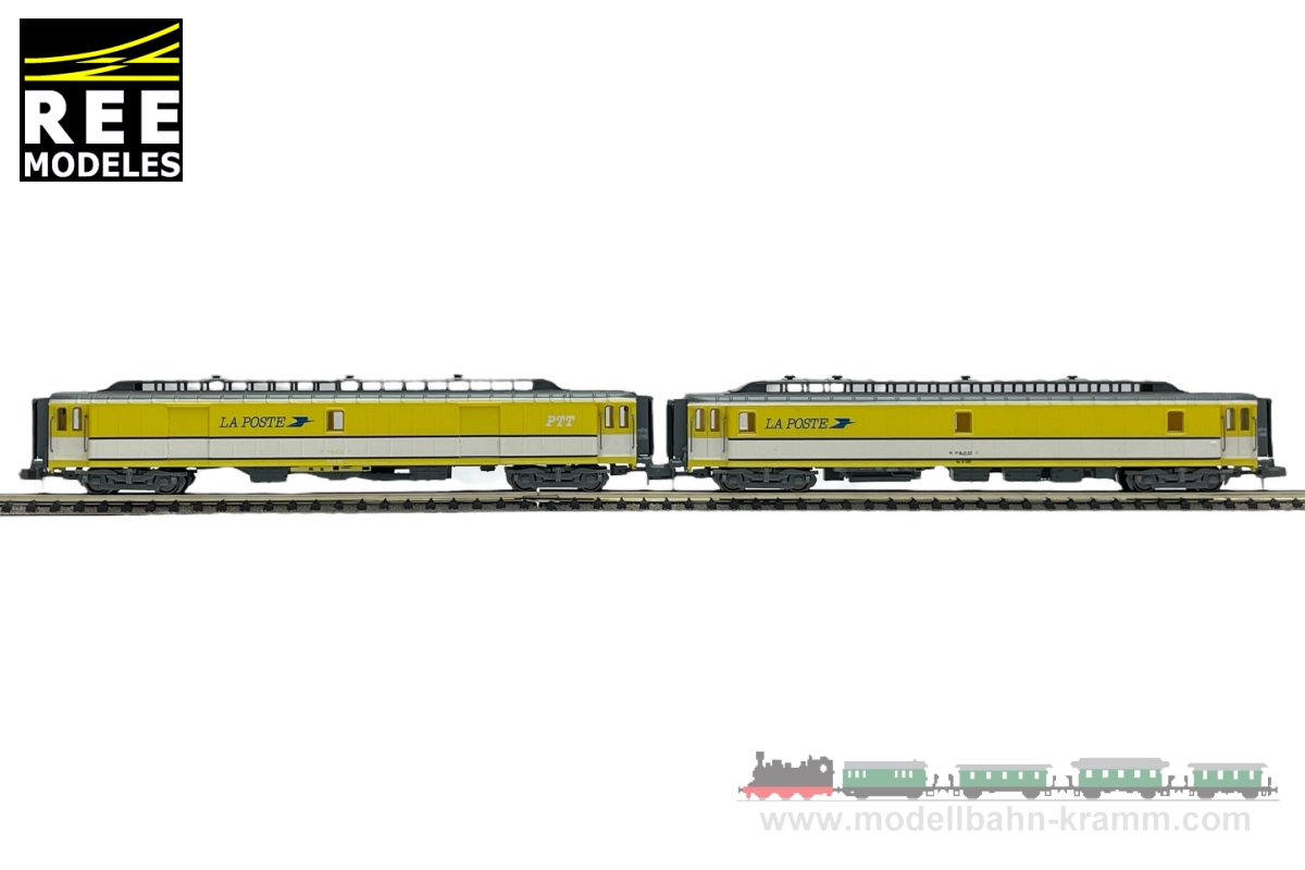 REE Modeles NW084, EAN 2000008744119: N 2er Set Postwagen LaPoste SNCF