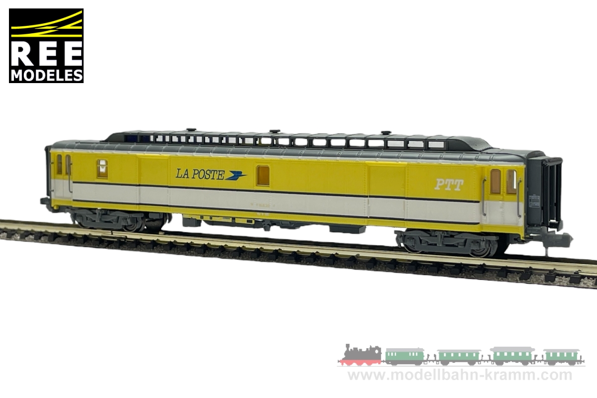 REE Modeles NW084, EAN 2000008744119: N 2er Set Postwagen LaPoste SNCF