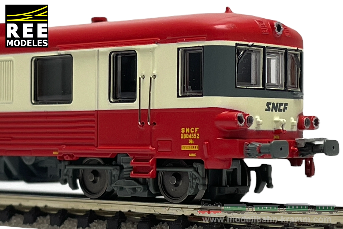 REE Modeles NW197, EAN 637913904431: N analog Triebwagen 2teilig XBD 4552 rot/creme SNCF