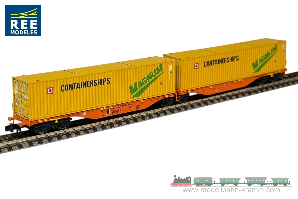 N Containertragwagen 2x 45`Containerships Magnum Container, Wascosa