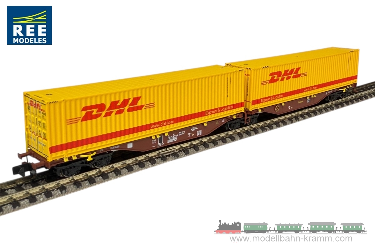 N Containertragwagen 2x 45`DHL Container, Touax
