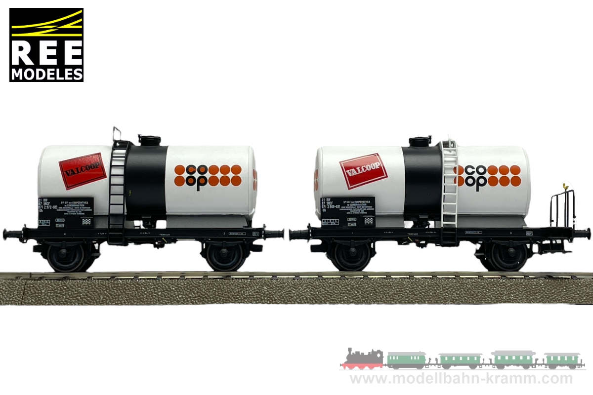 REE Modeles WB033.1, EAN 2000003481576: H0 2er Set Kesselwagen COOP SNCF
