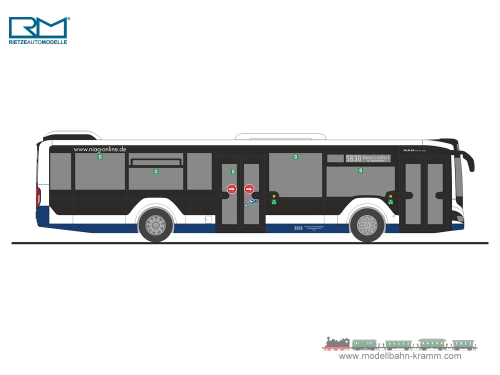 Rietze 72331 - 1/87 MAN SL 200 NIAG Moers - Nuovo