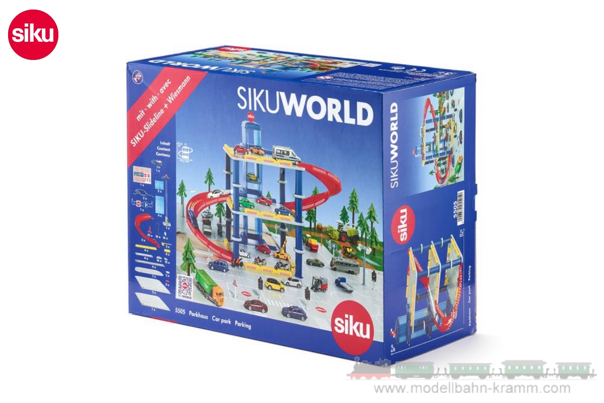 Siku 5505, EAN 4006874055050: Siku World Parkhaus mit Wiessmann Roadster
