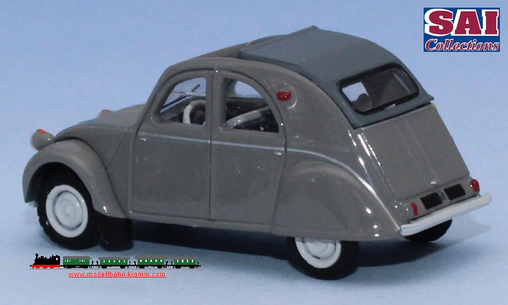 SAI Collection 6010, EAN 2000075301765: 1:87 Citroen 2CV AZLP 1958, grau, mit offenem grauem Rolldach