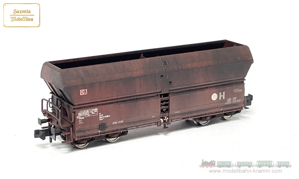 Saxonia Modellbau 180007, EAN 2000075424976: N Selbstentladewagen Bauart Falns 183, Ep6 aufwendig gealtert, DBAG