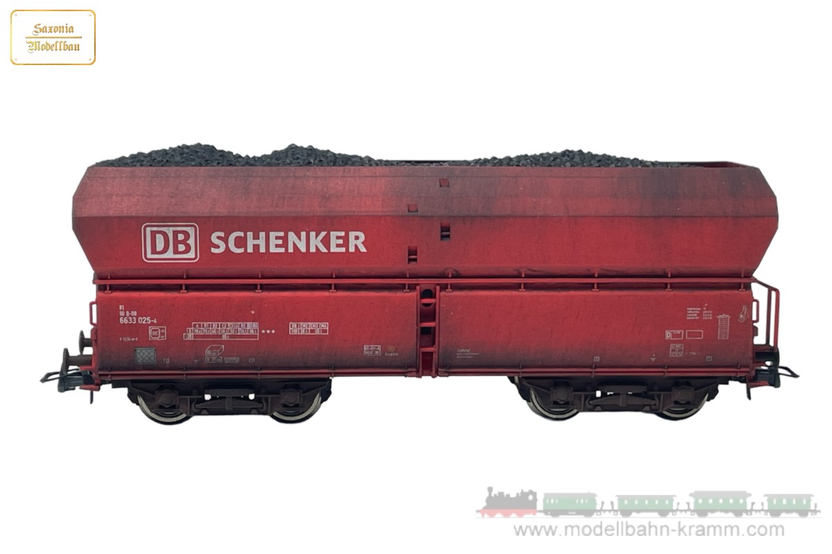 Saxonia Modellbau 200001, EAN 2000075512864: H0 Selbstentladewagen, DB Schenker, gealtert