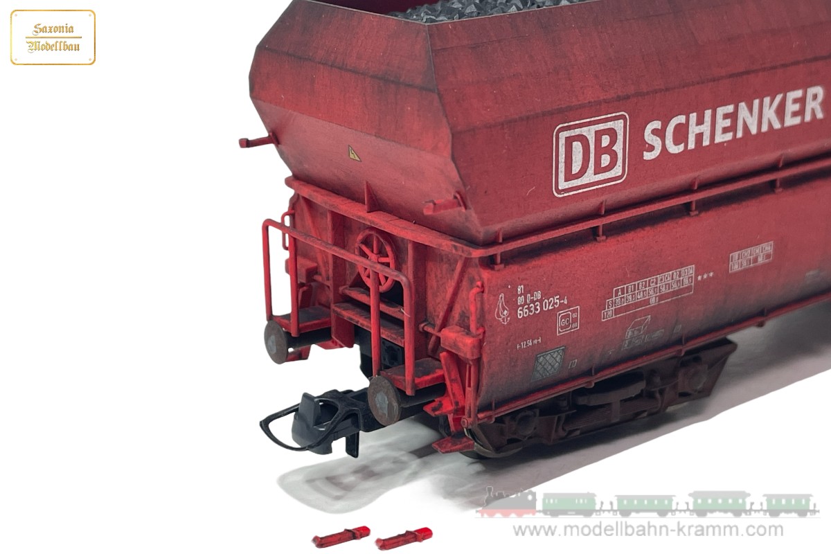 Saxonia Modellbau 200001, EAN 2000075512864: H0 Selbstentladewagen, DB Schenker, gealtert