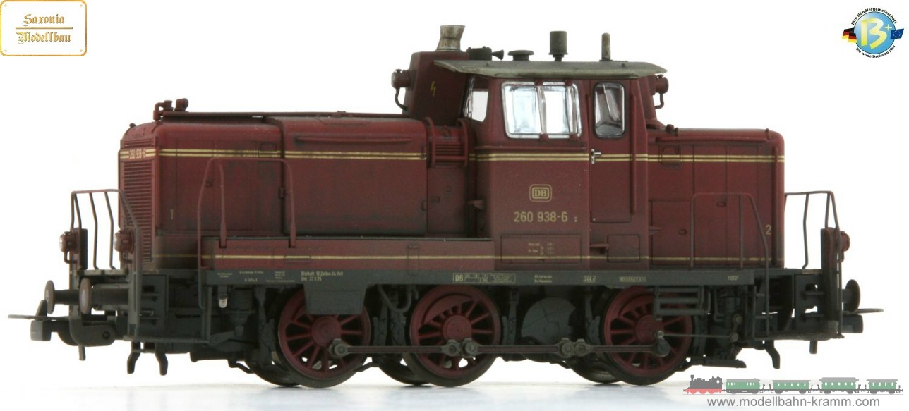 Saxonia Modellbau 87034, EAN 2000075415806: H0 DC analog Diesellok 260 938-6, DB, Ep.IV, gealtert