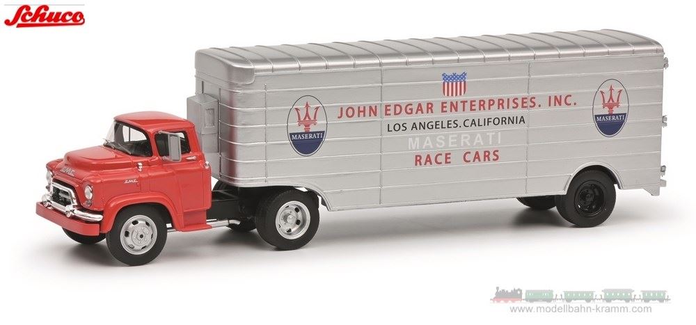 Schuco 450918200, EAN 4007864059881: 1:43 Maserati Renntransporter John Edgar Enterprises