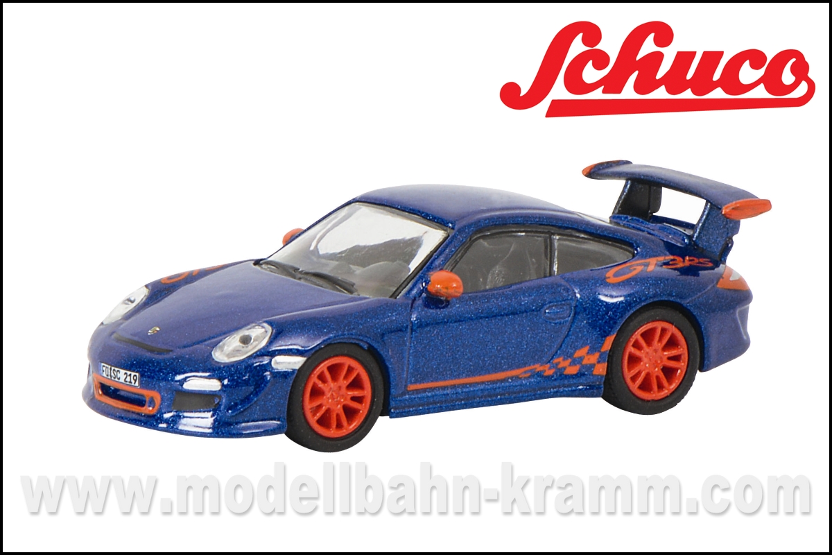 Schuco 452631600, EAN 2000008744904: 1:87 Porsche 911 GT3 RS (997) blau/rot