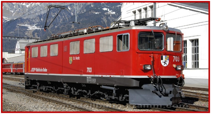 Bemo 1254143, EAN 2000075255303: H0m RhB Ge 6/6 II 703 Lok St.Moritz