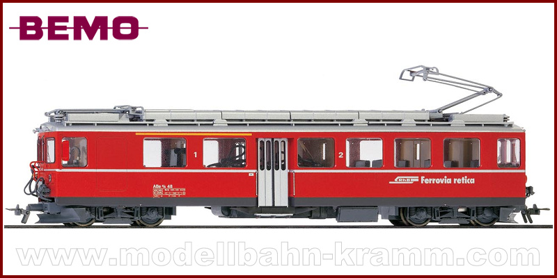 Bemo 1266128, EAN 2000003719549: H0m DC analog Triebwagen Bernina RhB
