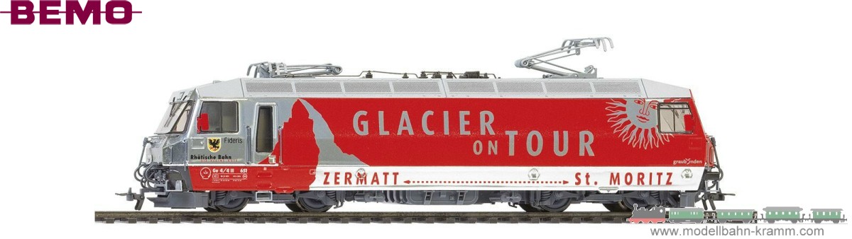 RhB Ge 4/4 III 651 "Glacier on Tour" LokSound