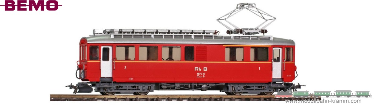 Bemo 1368134, EAN 2000075491084: H0m DC Sound RhB ABe 4/4 34 Berninatriebwagen