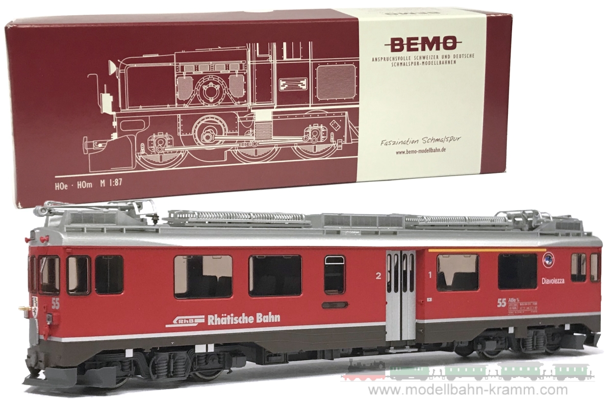 Bemo 1369107, EAN 2000075172679: H0m DC Sound Berninatriebwagen Diavolezza RhB IV-VI