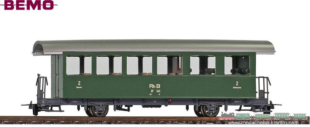 BEMO 3230120 Zweiachs-Personenwagen 60er Jahre B 2068 der RhB, Spur H0m | Condition: Neu