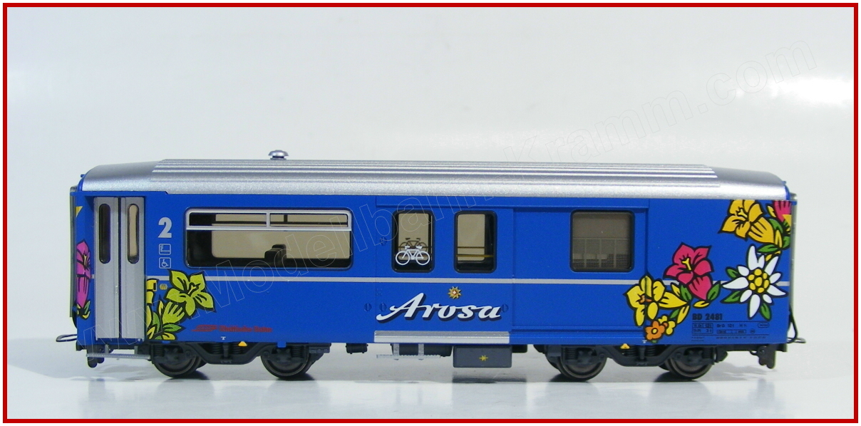 Bemo 3248141, EAN 2000003719983: H0m DC RhB BD 2481 Gepäckwagen Arosa Express, VI