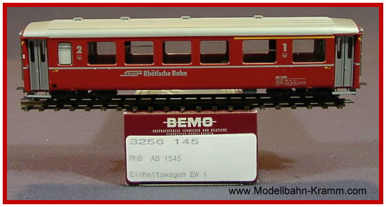 Bemo 3256145, EAN 2000008457880: H0m DC RhB AB 1545 Personenwagen, V