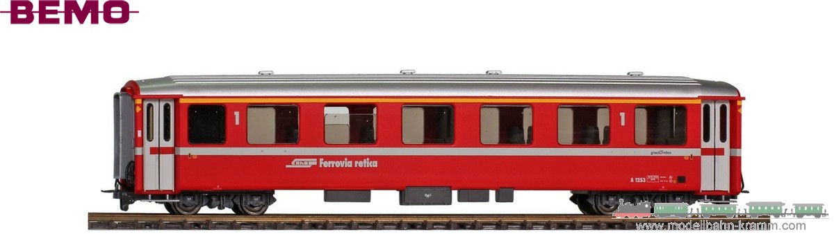 Bemo 3268163, EAN 2000075490964: H0m DC RhB Personenwagen A 1253, VI