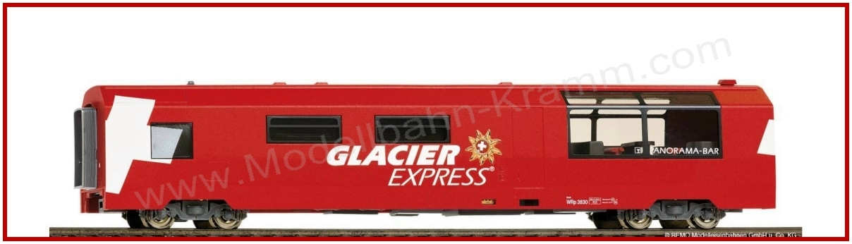 Bemo 3689132, EAN 2000008737449: H0 DC RhB WRp 3832 Servicewagen Glacier Express GEX