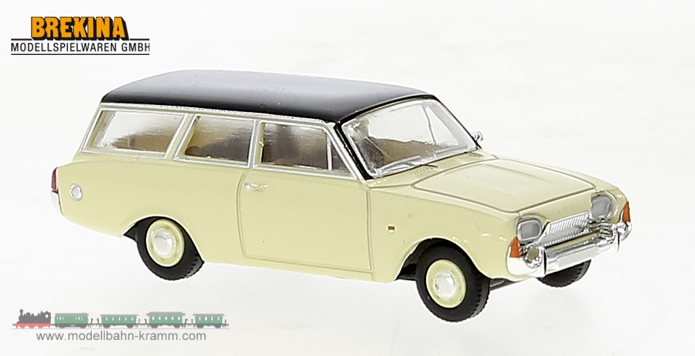 Brekina 19477, EAN 4026538194772: Ford Taunus P3 Turnier (1964), beige / dunkelgrau