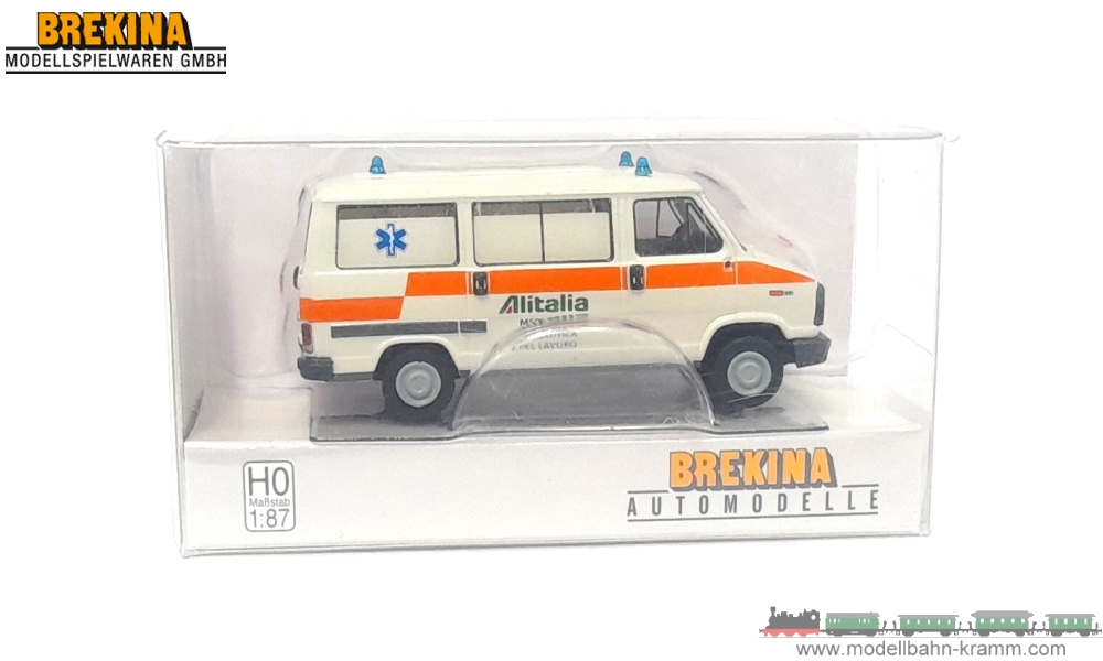 Brekina 34910, EAN 4026538349103: 1:87 Fiat Ducato Ambulanza Alitalia