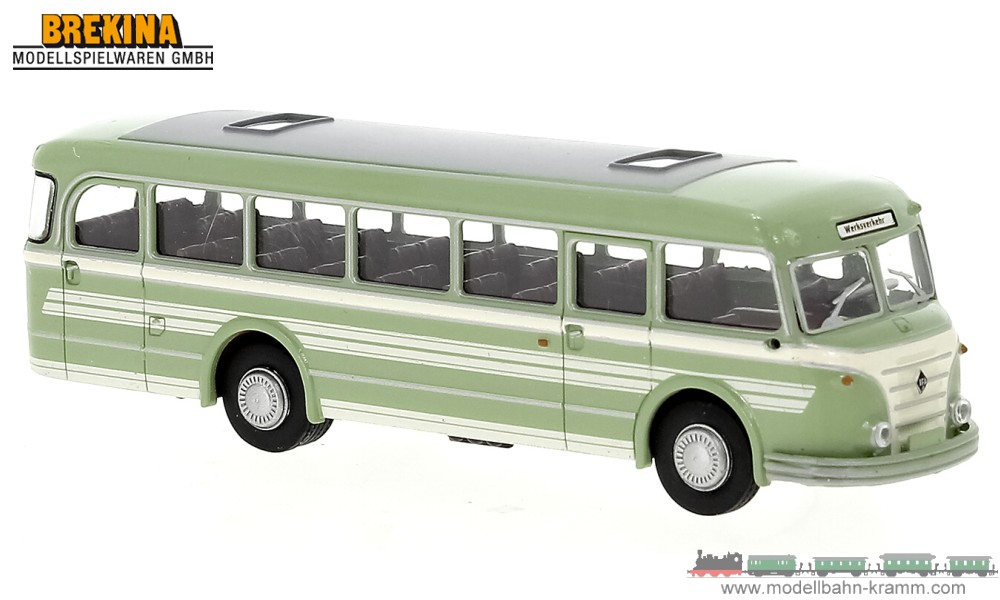 Brekina 59855, EAN 4026538598556: 1:87 IFA H 6 B hellgrün/weiss 1953