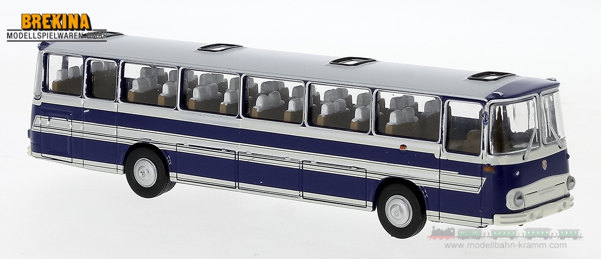 Brekina 59930, EAN 4026538599300: 1:87 Fleischer S5 Bus blau/weiß, DDR
