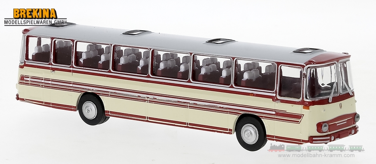 Brekina 59931, EAN 4026538599317: 1:87 Fleischer S5 Bus rot/elfenbein, DDR
