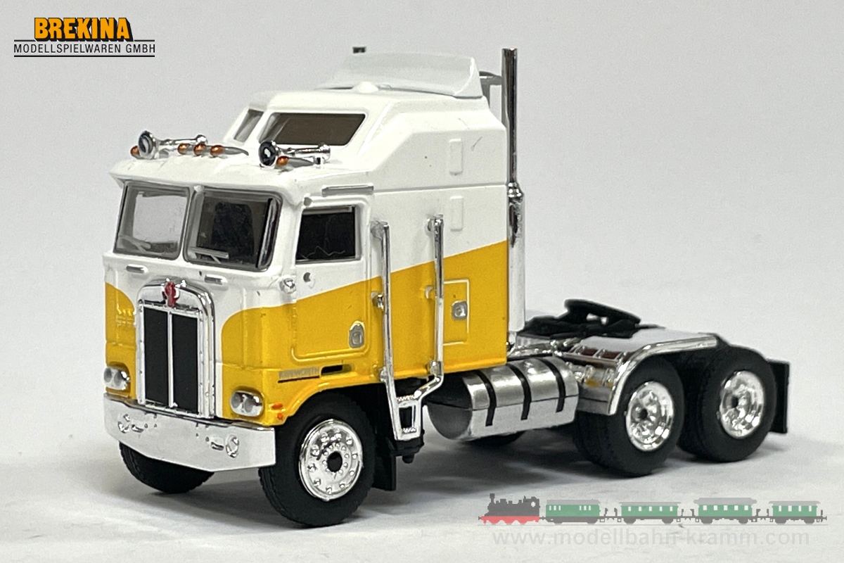 Brekina 85732, EAN 4026538857325: 1:87 Kenworth K100 Aerodyne gelb/weiß 1976