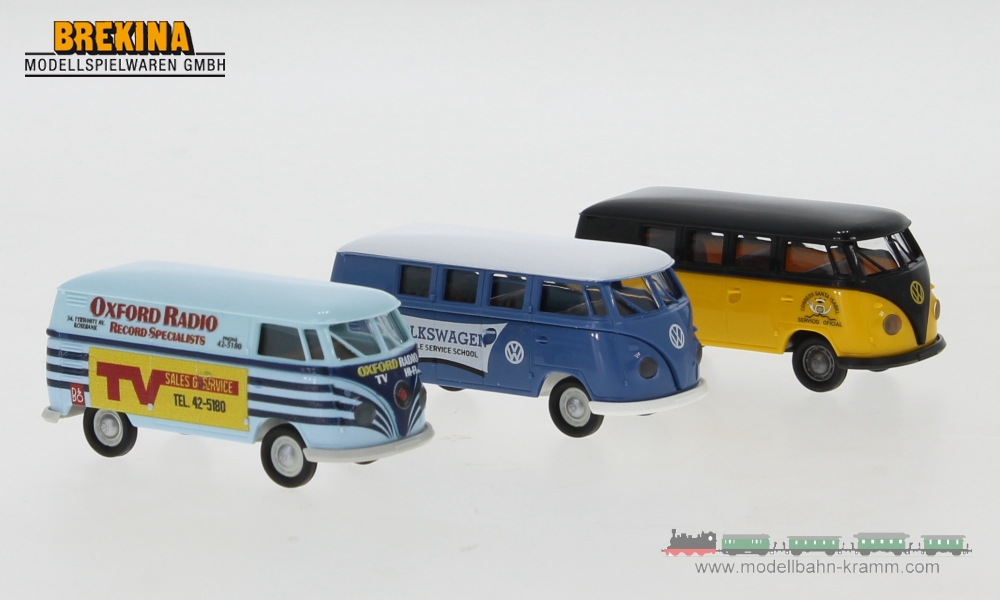 Brekina 90493, EAN 4026538904937: H0/1:87 Set VW T1b -Bulli weltweit- Afrika, 3 Modelle