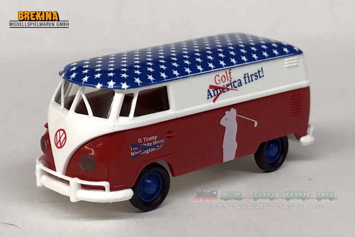 Brekina 90958, EAN 4026538909581: VW T1b Kasten Make Golf great again!