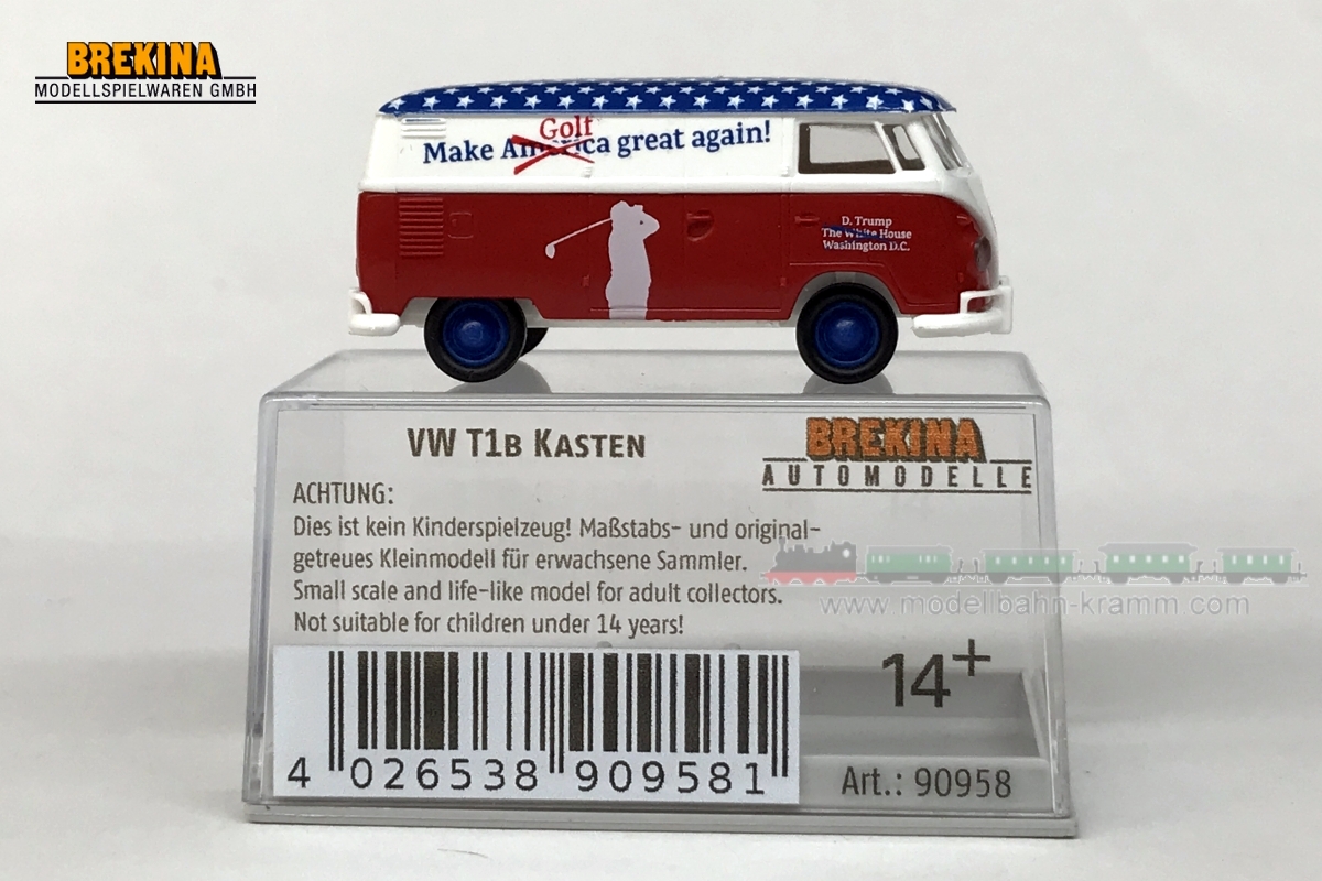 Brekina 90958, EAN 4026538909581: VW T1b Kasten Make Golf great again!